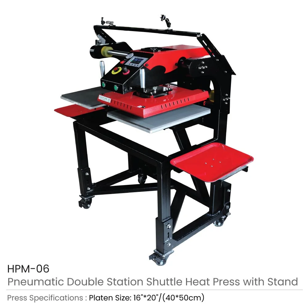 Pneumatic Double Station Heat Press with Stand - Image 3